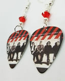 U2 How to Dismantle an Atomic Bomb Guitar Pick Earrings with Red Swarovski Crystals