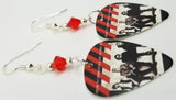 U2 How to Dismantle an Atomic Bomb Guitar Pick Earrings with Red Swarovski Crystals