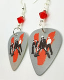 U2 Guitar Pick Earrings with Red Swarovski Crystals