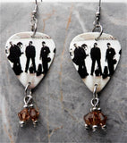 U2 All That You Can't Leave Behind Guitar Pick Earrings with Brown Swarovski Crystal Dangles