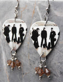 U2 All That You Can't Leave Behind Guitar Pick Earrings with Brown Swarovski Crystal Dangles
