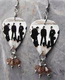 U2 All That You Can't Leave Behind Guitar Pick Earrings with Brown Swarovski Crystal Dangles