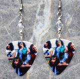 Van Halen Guitar Pick Earrings with Clear Swarovski Crystals