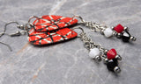 Eddie Van Halen Frankenstrat Guitar Pick Earrings with Swarovski Crystals Dangles