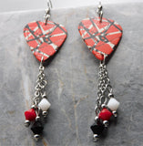 Eddie Van Halen Frankenstrat Guitar Pick Earrings with Swarovski Crystals Dangles