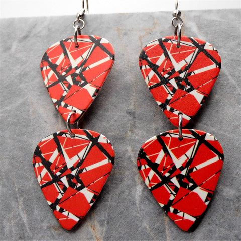 Eddie Van Halen Frankenstrat Double Decker Guitar Pick Earrings