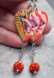 W.A.S.P. Helldorado Guitar Pick Earrings with Ombre Pave Bead Dangles