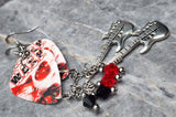 W.A.S.P. The Best of the Best Guitar Pick Earrings with Guitar Charm and Swarovski Crystal Dangles
