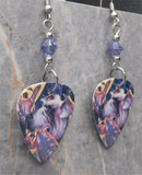 Warrant Dog Eat Dog Guitar Pick Earrings with Purple Swarovski Crystals