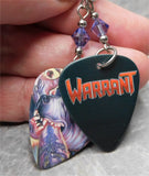 Warrant Dog Eat Dog Guitar Pick Earrings with Purple Swarovski Crystals