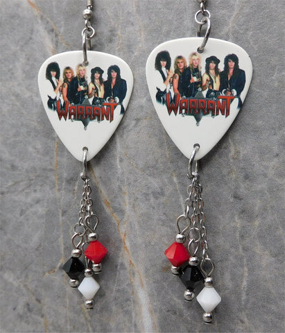 Warrant Guitar Pick Earrings with Swarovski Crystal Dangles