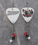 Warrant Guitar Pick Earrings with Swarovski Crystal Dangles