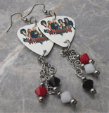 Warrant Guitar Pick Earrings with Swarovski Crystal Dangles