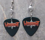 Warrant Guitar Pick Earrings with Silver Swarovski Crystals