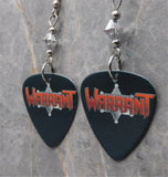 Warrant Guitar Pick Earrings with Silver Swarovski Crystals