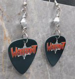 Warrant Guitar Pick Earrings with Silver Swarovski Crystals