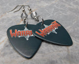 Warrant Guitar Pick Earrings with Silver Swarovski Crystals