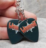 Warrant Guitar Pick Earrings with Silver Swarovski Crystals