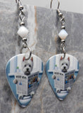 West Highland Terrier Westie Guitar Pick Earrings with White Swarovski Crystals