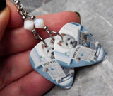 West Highland Terrier Westie Guitar Pick Earrings with White Swarovski Crystals