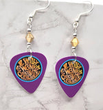 The Willy Wonka Chocolate Factory Guitar Pick Earrings with Gold Swarovski Crystals