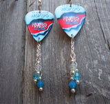 AC/DC Razor's Edge Guitar Pick Earrings with Swarovski Crystal Dangles