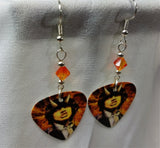 AC/DC Angus Young Highway To Hell Guitar Pick Earrings with Fire Opal Swarovski Crystals