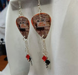 AC/DC High Voltage Guitar Pick Earrings with Swarovski Crystal and Charm Dangles