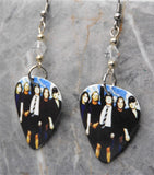 AC/DC Guitar Pick Earrings with Clear AB Swarovski Crystals