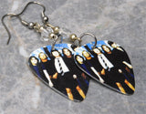 AC/DC Guitar Pick Earrings with Clear AB Swarovski Crystals