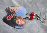 Brad Whitford of Aerosmith Guitar Pick Earrings with Red Swarovski Crystals