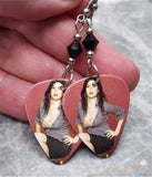 Amy Winehouse Guitar Pick Earrings with Black Swarovski Crystals