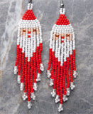 Santa Claus with Brown Eyes Brick Stitch Earrings