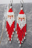 Santa Claus with Brown Eyes Brick Stitch Earrings