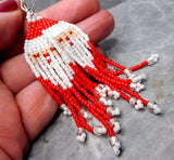 Santa Claus with Brown Eyes Brick Stitch Earrings