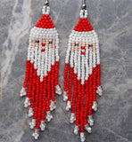 Santa Claus with Blue Eyes Brick Stitch Earrings