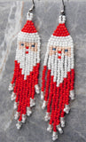 Santa Claus with Blue Eyes Brick Stitch Earrings