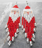 Santa Claus with Blue Eyes Brick Stitch Earrings