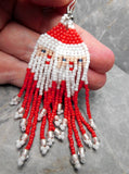 Santa Claus with Blue Eyes Brick Stitch Earrings