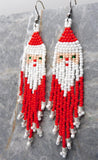Santa Claus with Green Eyes Brick Stitch Earrings