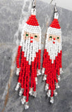 Santa Claus with Green Eyes Brick Stitch Earrings
