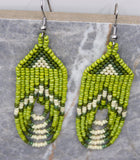 Shades of Green Looping Brick Stitch Earrings