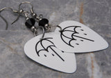 Bring Me The Horizon Guitar Pick Earrings with Black Swarovski Crystals