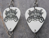 Bring Me The Horizon Guitar Pick Earrings with Black Pave Bead Dangles