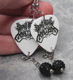 Bring Me The Horizon Guitar Pick Earrings with Black Pave Bead Dangles