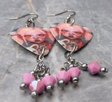 Bring Me The Horizon Post Human NeX GEn Guitar Pick Earrings with Pink AB Swarovski Crystals