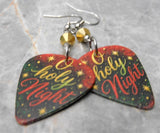 O Holy Night Guitar Pick Earrings with Metallic Gold Swarovski Crystals