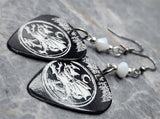 Cradle of Filth Guitar Pick Earrings with White Swarovski Crystals