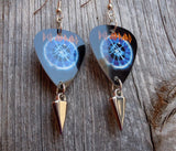 Def Leppard Adrenalize Guitar Pick Earrings with Spike Charm Dangles