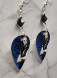 Def Leppard Phil Collen Guitar Pick Earrings with Black Swarovski Crystals